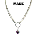 MADÉ Heart Of Glass Necklace Silver 8mm