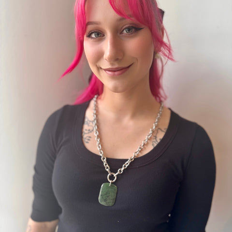 MADÉ Pounamu Greenstone Tauwhirotanga Necklace Silver
